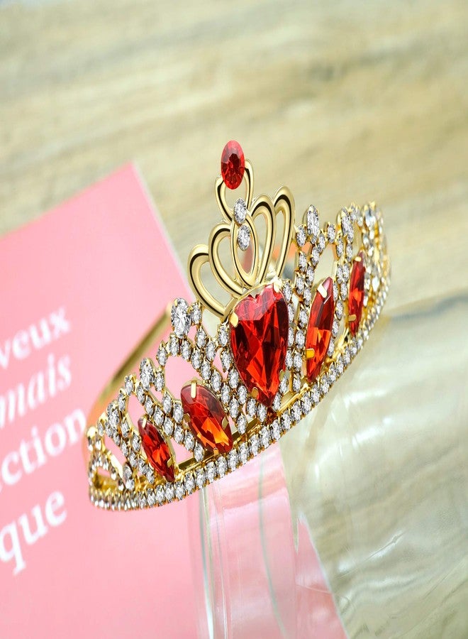 HEIKLN Evie Red Heart Crown and Necklace Descendant 3 Gold Tiara Jewelry Set Queen of Hearts Gift for Party - Image 2